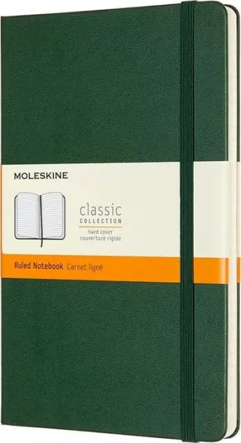 Fletore Moleskine Classic, 13x21 cm, me vija, jeshile myrtle