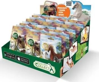 Figura lodër Collecta AR Mix, dinozaurë dhe kuaj, me realitet të shtuar