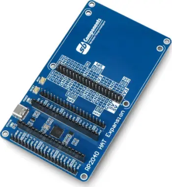 Pllakë zgjeruese SB Components RP2040 HAT Expansion, mikrokontroller RP2040, USB C, blu