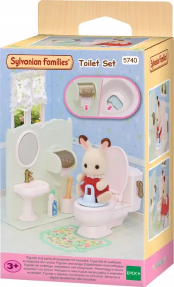 Set tualeti Sylvanian Families Toilet Set, me aksesorë, i bardhë