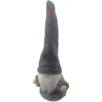 Stoli Krishtlindjesh Saska Garden Gnome, varëse për pemë, poliestër, gri me shkëlqim
