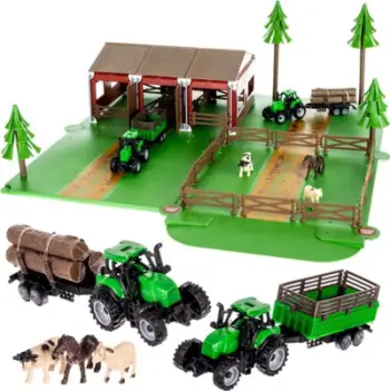 Set lodër fermë MEGA CREATIVE Farm With Animals 22404, 102 pjesë, me mjete ferme, shumëngjyrëshe