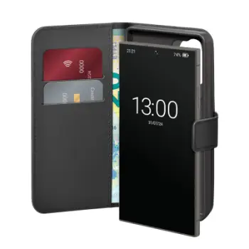Kapak portofol Puro Wallet Case për Samsung Galaxy S25 Ultra, me mbajtëse kartash, me magnet, i zi