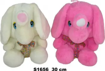 Lodër pelushi elefant Sun Day, 31cm, me fjongo, gri