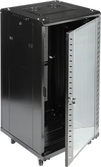 Kabinet rrjeti Eprado R19 24U 600FW, për dysheme, derë xhami, i zi