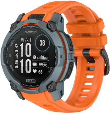 Rrip silikoni 4wrist për Garmin Instinct 3 Solar dhe Instinct 3 AMOLED 45 mm, portokalli