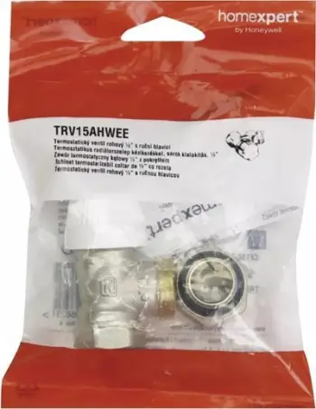Valvul termostatike këndore Honeywell Homexpert TRV15AHWEE, 1/2", me kokë termostatike