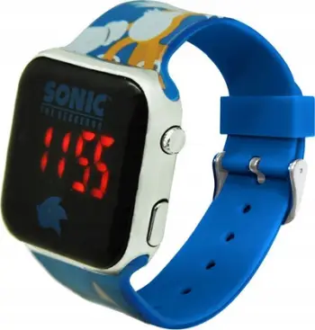 Orë dore digjitale për fëmijë Euroswan Sonic Kids, LED, motiv Sonic, blu