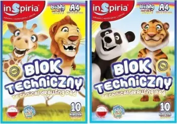 Bllok teknik Inspiria Snow White, A4, 170g, 10 fletë, i bardhë