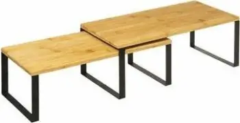 Rafte muri 5 Five Simply Smart Nera, set 2 copë, bambu dhe metal, të zeza