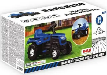 Traktor me pedale për fëmijë DOLU Ranchero, me borie, blu