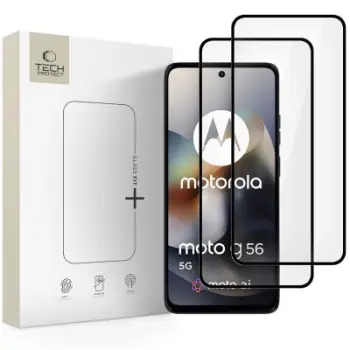 Xham mbrojtës Tech-Protect Glass Fit+, 2 copë, Motorola Moto G56 5G, i zi