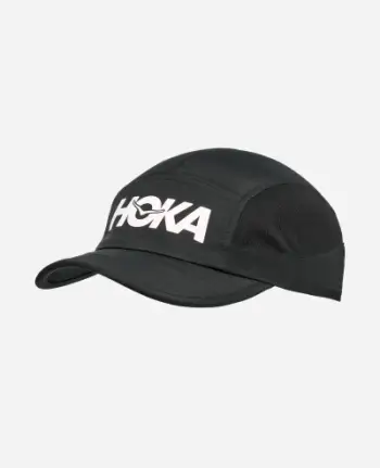 Kapelë vrapimi HOKA Run Hat, poliester i lehtë, reflektuese, e zezë