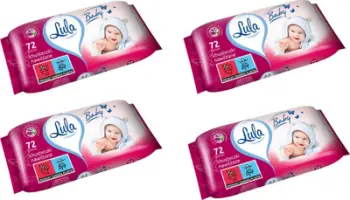 Peceta të lagura bebe Lula Baby, set 4x72 copë, me allantoin, rozë