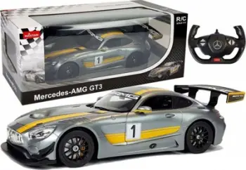 Makina me telekomandë Rastar Mercedes-Benz AMG GT3, shkallë 1:14, drita funksionale, gri