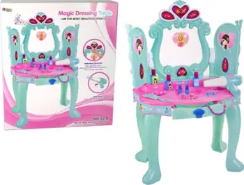 Tualet me drita dhe tinguj Leantoys Mint Vanity, për fëmijë, plastike, mente
