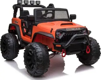 Makinë elektrike për fëmijë Jeep JC666, 12V, telekomandë, portokalli