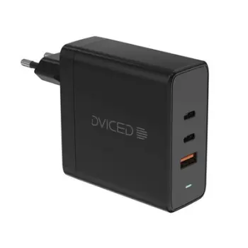 Dviced Wall Charger 65W GaN 1 USB-A, 2 USB-C EU W Cable, Black