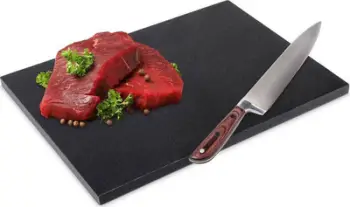 Tabaka servirjeje Marble Stone Board, mermer natyral, 30x40 cm, e zezë