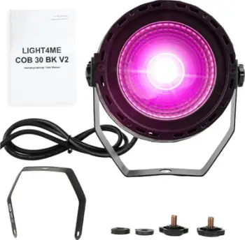 Dritë skenike PAR RGB, LED COB 30W, 35°, e zezë