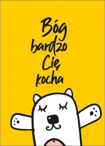 Kartolinë God Loves You Very Much Teddy Bear, palosëse, me zarf, e verdhë