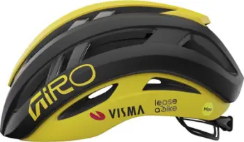 Helmetë çiklizmi Giro Aries Spherical, rrugë, MIPS, e verdhë me të zezë