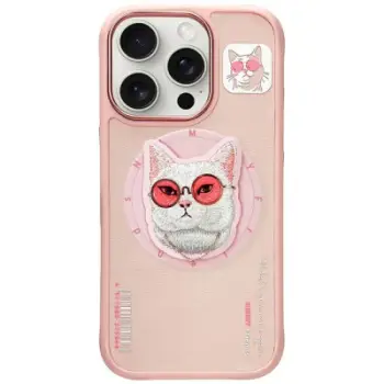 Kapak telefoni Nimmy Cool Cat për iPhone 16 Pro Max, MagSafe, rozë