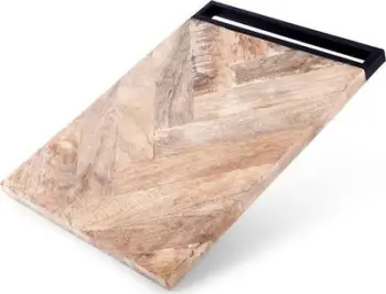 Dërrasë prerëse Home Styling Collection Mango Wood, 40 x 19.5 cm, dru natyral, dorezë metalike e zezë