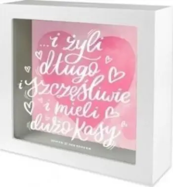 Kuti kursimi për dasmë Wedding Money Box, MDF dhe xham, 18 x 18 cm, shumëngjyrëshe