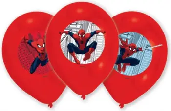 Balona Amscan Spider-Man, set 6 copë, 27.5 cm, të kuqe