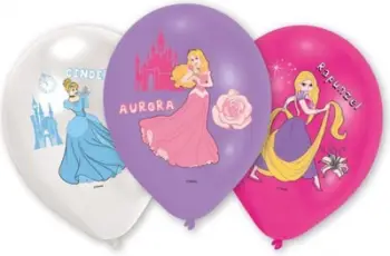 Balona party Disney Princess, set 6 copë, me figura princeshash, shumëngjyrëshe