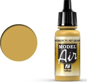 Ngjyrë akrilike Vallejo Model Air US Interior Yellow, 17ml, mat, e verdhë