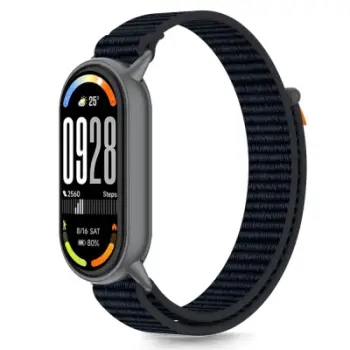 Rrip ore Tech-Protect Nylon Pro për Xiaomi Smart Band 8 9 10, najlon cilësor, mbyllje metalike, i zi portokalli