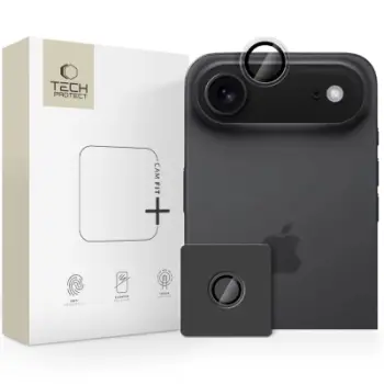 Mbrojtëse kamere Tech-Protect Camring Fit+ për iPhone 17 Air Pro, xham alumini, 1 copë, transparente