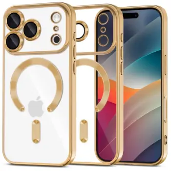 Mbulesë telefoni Tech-Protect MagFlex për iPhone 17 Pro, MagSafe, transparente ari