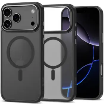 Këllëf telefoni Tech-Protect CamEdge MagSafe për iPhone 17 Pro, matte, transparent, i zi