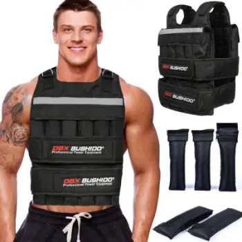 Jelek stërvitor Weighted Training Vest 24 Inserts, bosh, i zi
