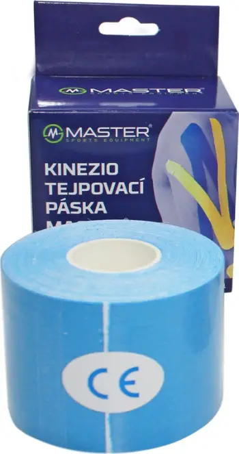 Shirit kinezio Master 5cm x 5m, elastik, ngjitës hipoalergjik, blu