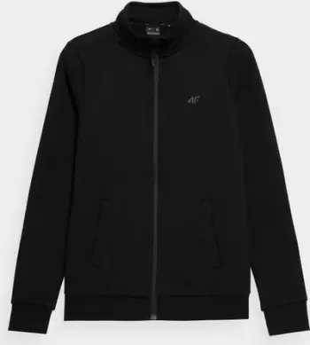 Bluzë sportive femrash 4F SWSF371, me zinxhir, microfleece, e zezë