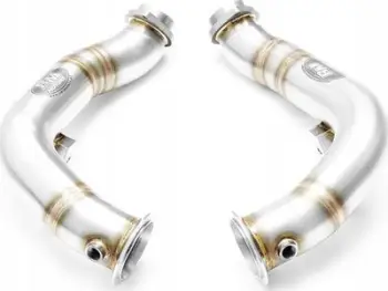 Downpipe BMW N63 S63 N55, 76mm, çelik inox, i argjendtë