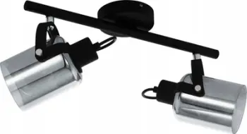 Reflektor tavanor Netlighting Berregas, 2 spote, bazë E27, i zi me krom