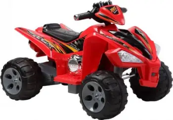 Makinë elektrike për fëmijë Lean Cars Quad, me bateri, rrota të mëdha, e kuqe