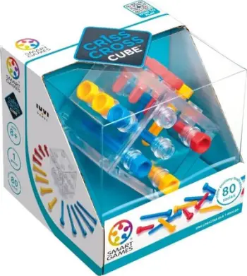Lojë logjike Smart Games Criss Cross Cube, 3D, 80 sfida, transparente