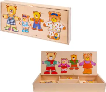 Puzzle druri Smily Play Four Bears, familje arushësh, edukativ