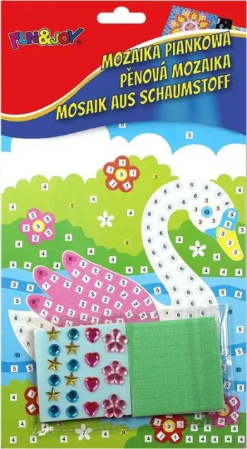 Set mozaiku Hasta Foam Mosaic Swan, me shkumë, motiv mjellme, shumëngjyrësh