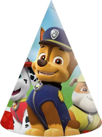Kapela feste Paw Patrol Party Hats, set 6 copë, letër, shumëngjyrëshe