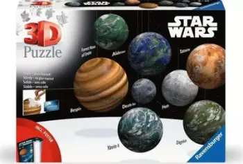 Puzzle 3D Ravensburger Star Wars Celestial Bodies, set 8 copë, me poster A2, shumëngjyrësh