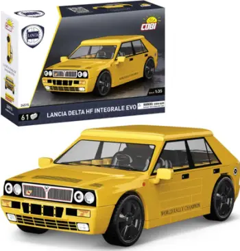 Set ndërtimi Cobi Lancia Delta HF Integrale EVO 1991, 61 pjesë, shkalla 1:35, i verdhë