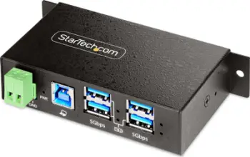 Hub industrial USB StarTech 5G4AINDRM, 4 porta USB 3.2 Gen 1, montim DIN, i zi
