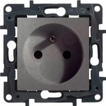 Prizë muri Legrand Niloe Step 863430, me tokëzues, 16A 250V, çelik mat